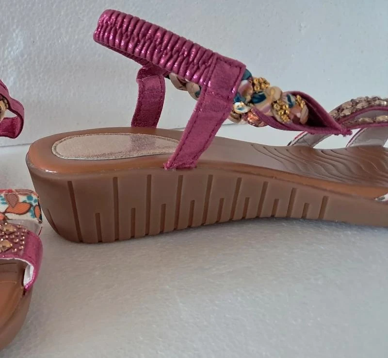 Sandalias abiertas con plataforma Girly - strass - Rosa con strass - Talla 42 – photo 6